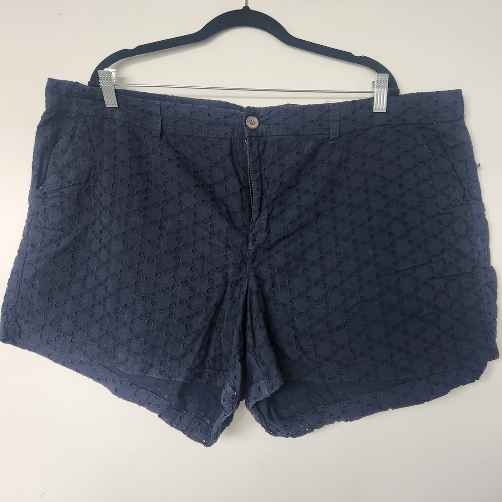 Old Navy Navy Eyelet Cotton Shorts